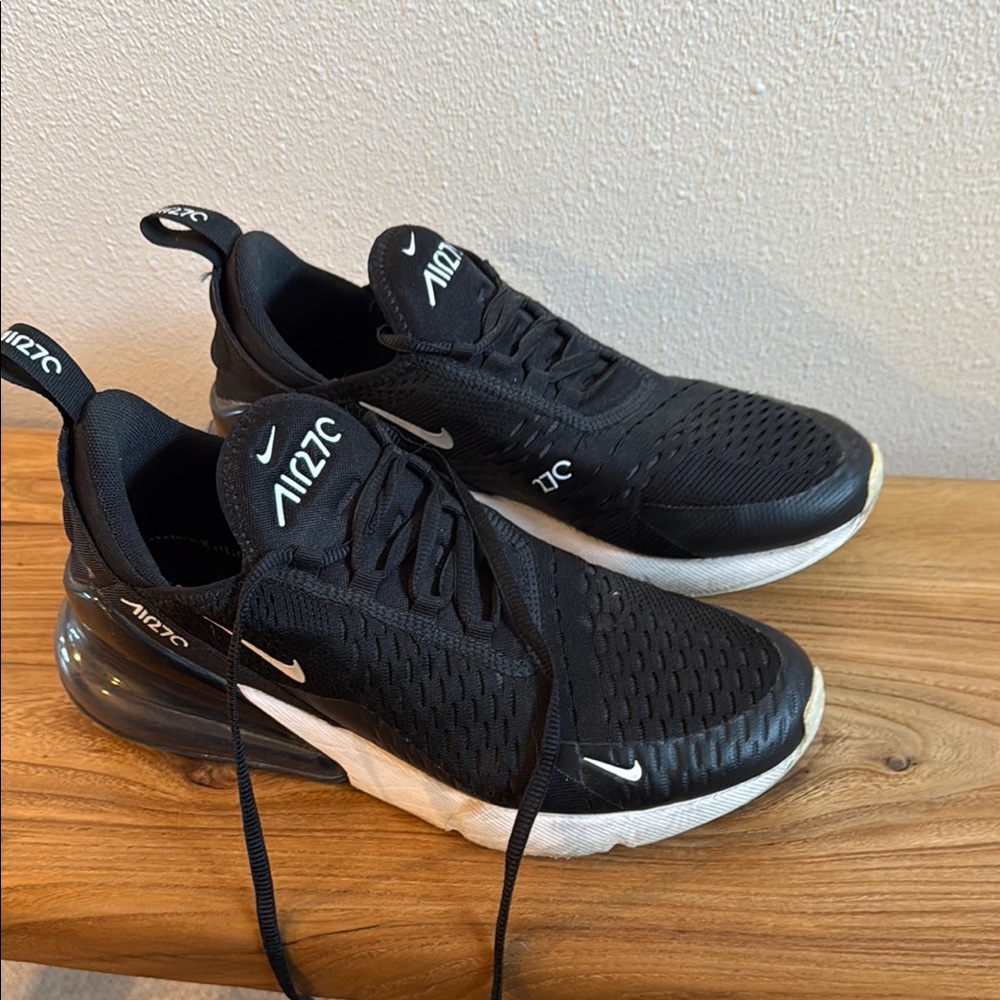 Nike Black and White Air Max 270 Athletic Shoes